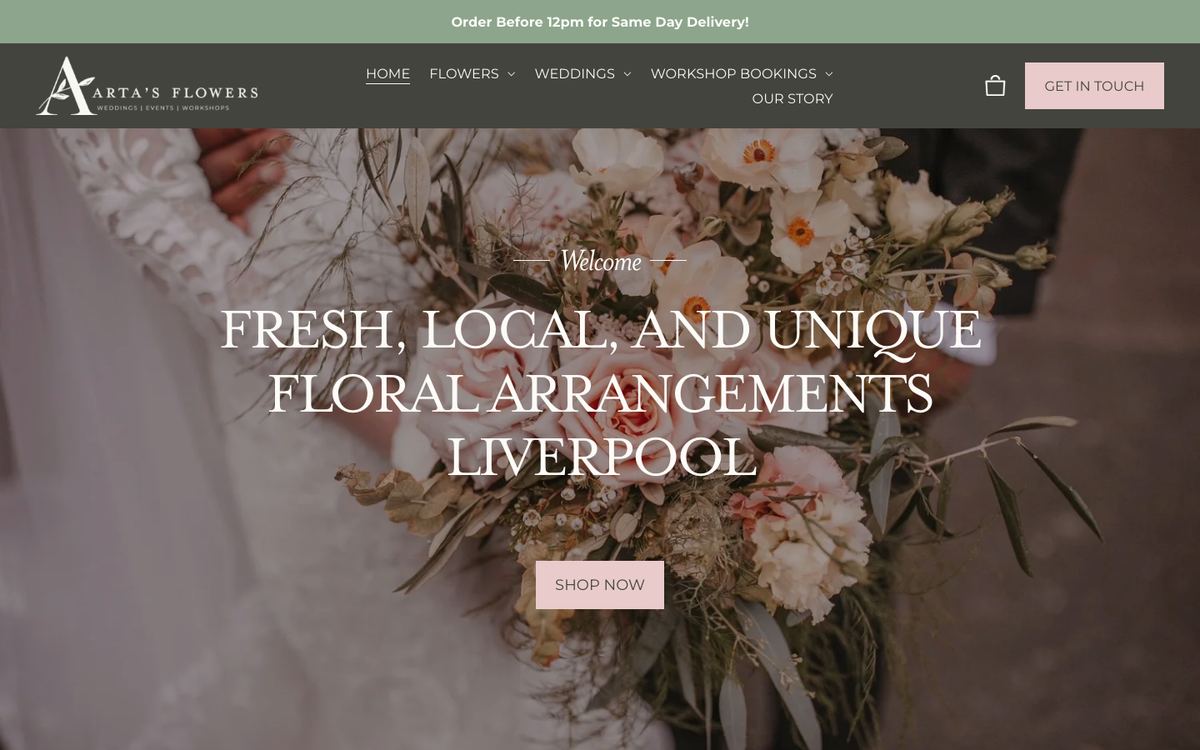 Arta's Flowers homepage